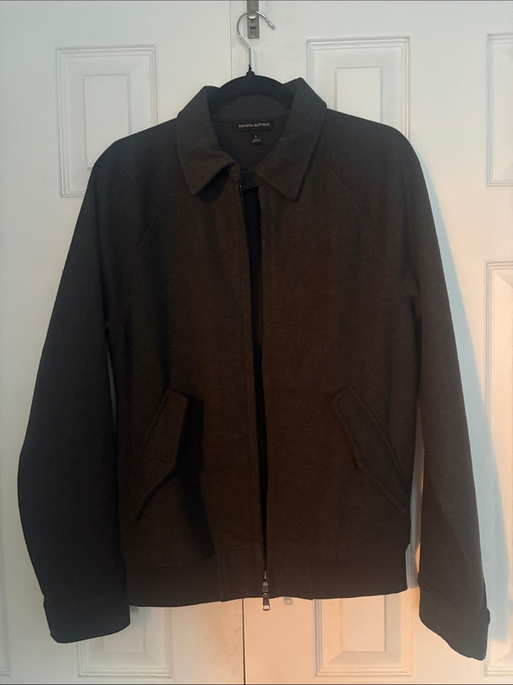 Banana Republic Dark Brown Zip Bomber Jacket